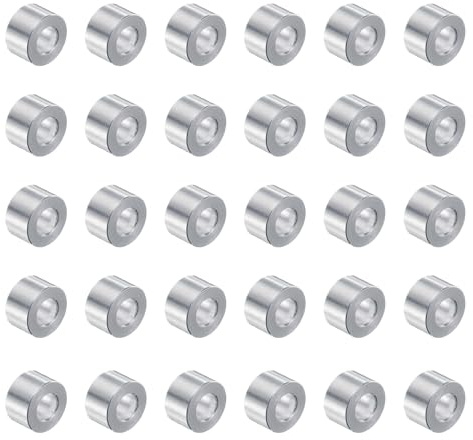 QUARKZMAN Spacer Alluminio 5x10x6mm per Viti M5 Bulloni Aste 30pz | Boccola Supporto Distanziatore Rotondo Finitura Semplice, per Distanziamento