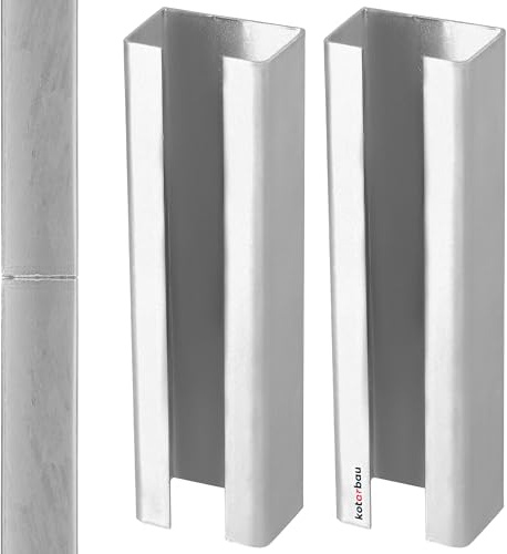 KOTARBAU® Pfostenverlängerung 60x40 mm verzinkter Stahl 2 St. Pfostenadapter Zaunpfosten-Adapter Verbinder Zaunerhöhung Erhöhung Pfosten für Doppelstabmatten Pfostenverbindungsstück
