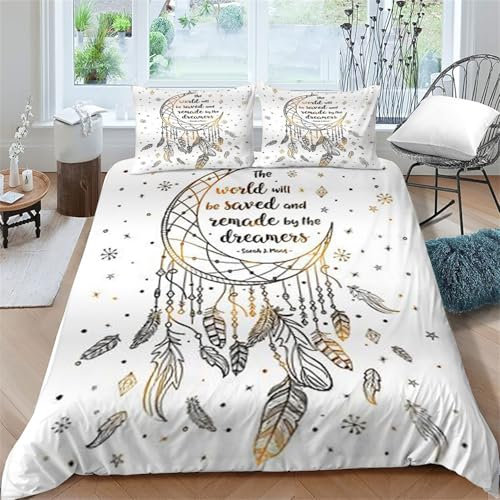 TMMDH Bettwäsche 135x200 TraumfäNger Muster Weich Bequem Atmungsaktiv Hypoallergen 3D Sommerbettwäsche Bettwäsche Set + 1 Kissenbezug 80x80 cm,Geeignet für Jungen Mädchen Kinder