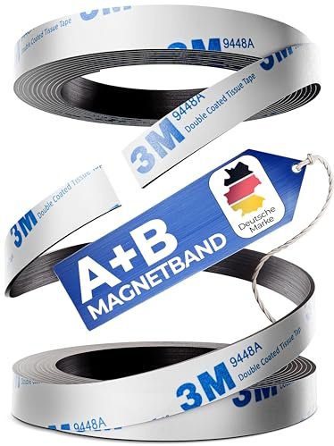 YOURGANIZE Bande magnétique autocollante A et B - 8 m (2 pièces) - Aimants pour moustiquaire et objets légers - Aimants avec contre-pièce (8 m + 8 m)