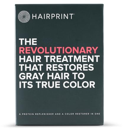 Hairprint True Color Restorer in Brown | Patented for Restoring Gray Hair | Replenishes Natural Pigment | Adds Body, Strength, & Texture | At-Home Treatment | Dye-Free & Non-Toxic