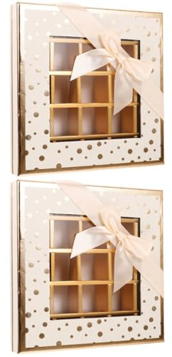 KOMBIUDA 2stücke Leere Schokoladenverpackungsbox Mit Fächern Für Geburtstage Und Valentinstag Romantische Geschenkschachtel Mit Klarsichtfenster