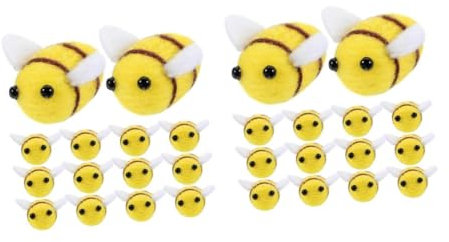 MUSISALY 48 Stk Kleine Biene Spiele Nadelfilz-set Bienenverzierung Mini-handwerk Aus Wollfilz Gefühlte Bienen Zeltdekorationen Tiere Gefälscht Bienendekorationen Für Party Girlande Yellow