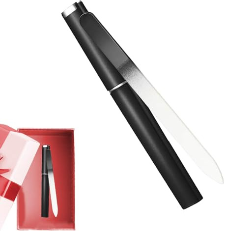 Lima Per Unghie In Vetro - Lima Per Unghie In Vetro, Lima Per Unghie Anticalli | Lima Per Unghie Professionale Doppio Lato In Vetro Inciso Con Custodia Portatile, Manicure E Pedicure, Cura Dei