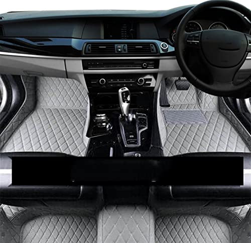 DZSJFGAIS Für Q7 4M MK2 2016~2022 7-Sitzer-Automatten Komplettset Auto-Fußmatte Luxus-Lederteppich Anti-Schmutz-Pad Auto Fußmatten Teppich(RHD Light Grey)