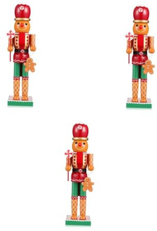 ABOOFAN 3 Pièces Ornement Casse-Noisette Bonhomme en D'épice Gonflable Casse-Noisette Bonhomme en D'épice Ornements De Figurines De Noël Décor De Noël Casse-Noisette Tinter Bois