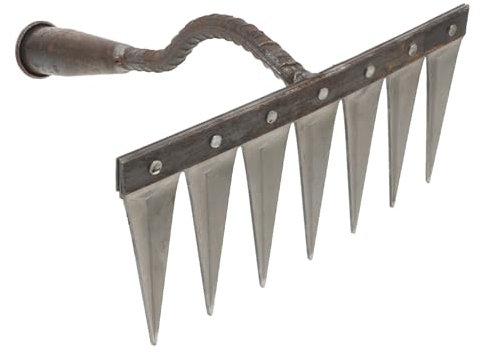 Happyyami Landschaft Rechen Handkultivator Handrechen Laubrechen Rechen für Rasen Heavy Duty schmaler Rechen gartenwerkzeuge Gartenarbeit Gartengeräte Strauchrechen Kleiner Rechen Stahl