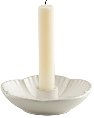 Keramik-Kerzenhalter, Kerzenhalter für Kerzen, Weihrauch, Santo Palo, rustikale Vintage-Heimdekoration für Halloween, Weihnachten, Hochzeiten, Esszimmertisch und Wohnzimmerdisplay (weiß)