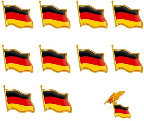 10 Stück Deutschland Pin Anstecker, Anstecker Pins für Kleidung Jacken Rucksäcke und Schals, Deutschland Anstecker für Schüler Lehrer Sammler und Reisende