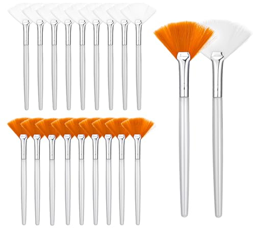 Gesichtspinsel Make-Up-Masken Bürsten, Fächerpinsel Kosmetik, 18 Stück Gesichtspinsel, Säure-Applikator, Kosmetikerpinsel Für Frauen Und Mädchen Schlamm-Ton-Maske (Gelb Zweifarbig)