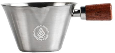 Dickly Taza de café expreso de Acero Inoxidable de 100 ml con Mango de Madera para