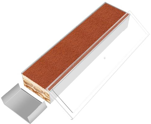 Moule à gâteau rectangulaire réglable, moule à tiramisu, anti-adhésif, en alliage d'aluminium, partie latérale amovible, pour préparation de gâteaux, pains, tiramisu, argenté, 40 x 10 x 6 cm