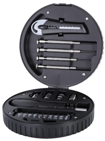 TOYANDONA Kit Boîte à Outils Forme de Roue Mallette Multifonction pour Bricolage Domestique Réparation et Entretien Maison Robuste et Portable pour Professionnels et Particuliers