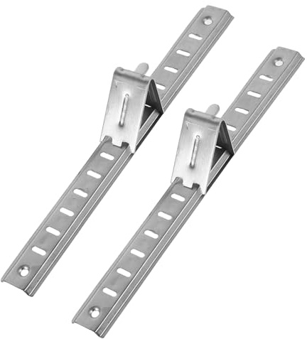 HAMPPLIES Barres de Support Réglables pour Étagère de Réfrigérateur en Acier Inoxydable 20 Cm, Accessoires avec Crochets pour Grille de Congélateur, Protection de Bord, Compatible