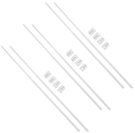 SHINEOFI 6 Aste per Tende da Doccia a Tensione Estensibili 40-70 Cm, Bastone Telescopico Bianco senza Forature 12 Ganci per Bagno, Camera da Letto e Armadio, Supporto Stabile per Tende