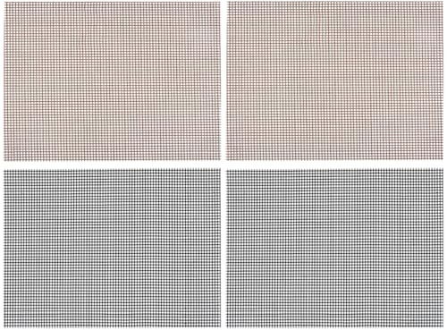 Healifty Alfombrillas para Parrilla de Malla Antiadherentes Resistentes al Calor, Reutilizables, Tamaño Ajustable, Juego de 4 Piezas (2 Negras y 2 Marrones) para Barbacoa al Aire Libre,