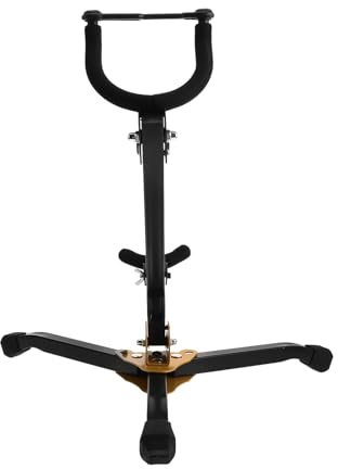 INOOMP Soporte para Saxofón Alto y Tenor Plegable Horquilla Ajustable, Resistente y Portátil para Músicos, Adecuado para Exhibición y Almacenamiento Compacto
