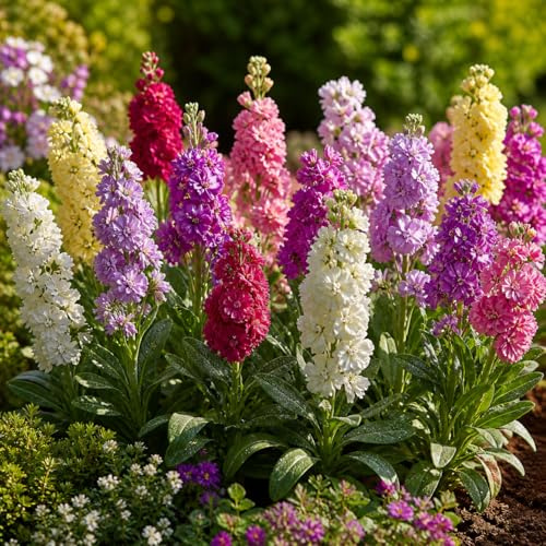 100 Semi Violaciocca Doppia in Miscuglio – Fiori Ornamentali Profumati e Colorati, Varietà da Giardino Facile da Coltivare, Ideale per Aiuole, Bordure, Balcone e Vaso