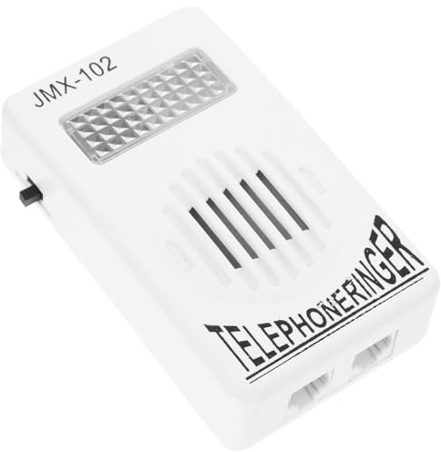 Alasum Amplificador de Timbre para Teléfono Fijo Blanco, Ligero Volumen Ajustable para Mejorar el Sonido en Llamadas Diarias