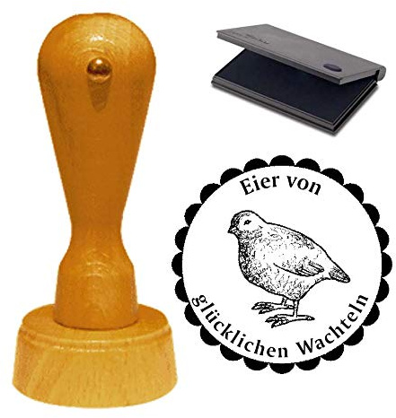 Stempel Eier von glücklichen Wachteln 01 hell - Motivstempel mit Kissen