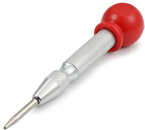 Utoolmart Marqueur de trou central en acier pour bois/métal en plastique pour fenêtre de voiture Outil de brise-vitre avec paume de coussin, impact réglable