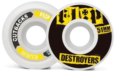 Flip Cutback 51mm 99a Wheels Pack Rollen Skateboard, Erwachsene, Unisex, Schwarz
