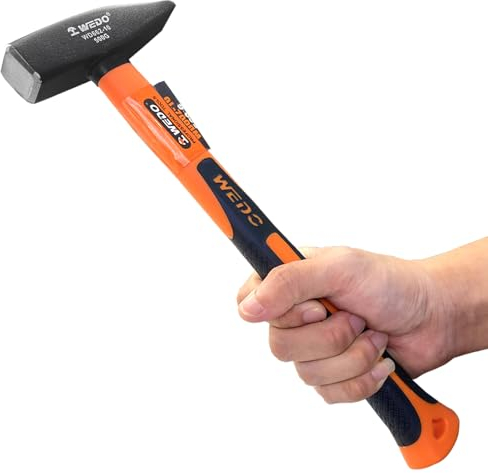 WEDO Cross Peen Hammer,28oz Tack Hammer,Ball Peen Hammer,800g High Carbon Steel Hammer Head,Length 350mm(14), Machinist Engineers Hammer With Fiberglass Handle
