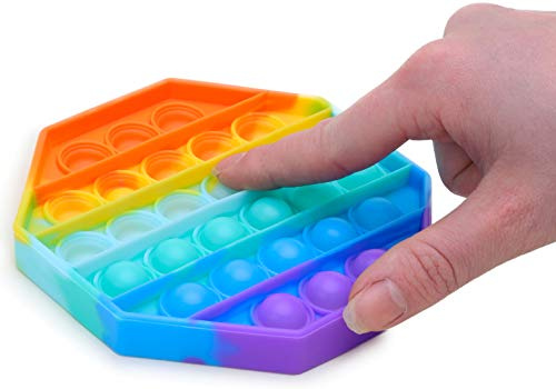 Toyland® Rainbow Color Push Bubble Pop Bubble Sensorisches Zappelspielzeug (Achteck)