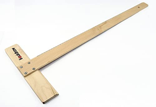 Liquidraw T-Quadrat-Lineal, 60 cm, Holz, T-Form, Lineal zum Zeichnen, Zeichnen, für allgemeine Layout-Arbeiten, Architekten und Ingenieure (mit Markierung)