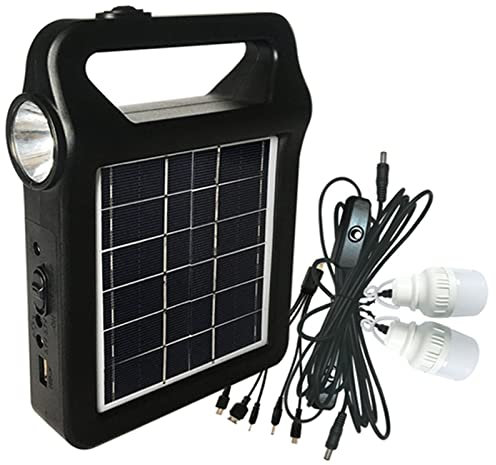 KEYESMINER Solar Power System Home, 2W Home Solar Home System Kit Durable Generator High Brightness Solar Lighting System for A Shed, Garage, Barn Solar Mobile Light System