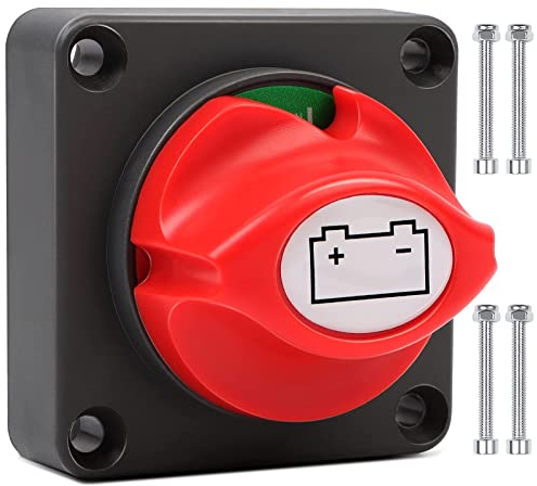 300A Batterie Trennschalter, Hauptschalter Stromschalter, Hauptschalter Batterie Schalter (24-48V) für Boot Motorrad Yacht Auto KFZ Marine Caravan