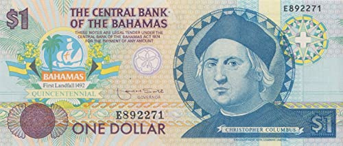 Bahamas Pick-Nr: 50a bankfrisch (I) L.1974 (1992) 1 Dollar Gedenkbanknote (Banknoten für Sammler)