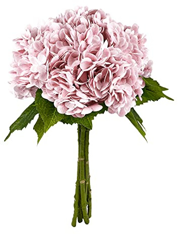 Yatim 21In Pink Artificial Hydrangea Flowers 5 Pcs Fake Hydrangea Silk Flowers for Wedding Centerpieces Bouquets DIY Floral Decor Home Decoration with Stems