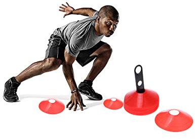 BESPORTBLE Soccer Training Disc 25pcs Training Markers 1pc Rack Markers Tray for Football Safe Flexible for Parking Random Style