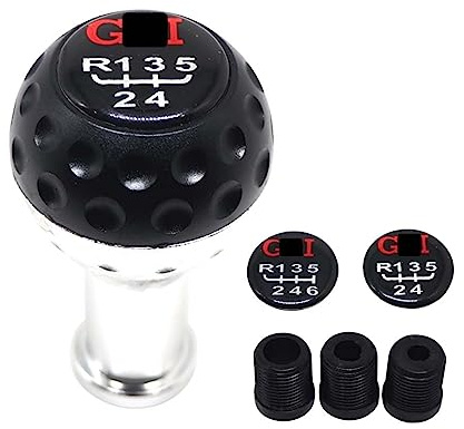 Aluminium 5/6-Gang-Schaltknauf Auto-Schalthebel M/T Passend for Jubiläum Passend for VW Passend for GTI Passend for Jetta Passend for Golf Universeller Schaltknauf-Schalthebel (Color : Black)