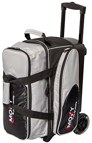 Bowlerstore Products Moxy Blade Premium Bowlingtasche mit Doppelrollen, Silber/Schwarz