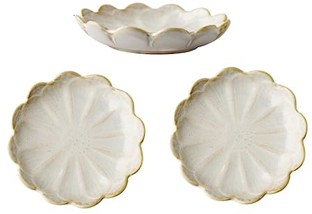 IMIKEYA 3pcs Ceramic Sunflower Shaped Seasoning Dish Food Sauce Dishes Vintage Tableware for Garden Dining