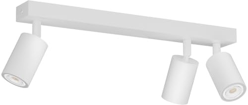 Klighten Weiß Deckenstrahler GU10, Deckenspots 3 Flamming Strahler Schwenkbar, Spotleuchte Drehbar für Küche, Schlafzimmer, Wohnzimmer, Länge: 39cm, Ohne Leuchtmittel