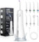 AUIEI Jet Dentaire Hydropulseur Portable Water Flosser, Irrigateur Oral 5 Modes et 8 Buses,Réservoir 300ML, USB Chargé, Étanche IPX7,Convient Gencive Sensible (Blanc)