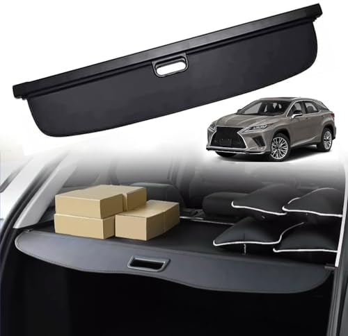 Auto Einziehbarer Laderaumabdeckung Kofferraum für L.e.x.u.s RX450HL/RX350L 2018-2022, Schwarz Schutz Der Privatsphäre Abdeckung Hutablage Cargo Cover, Ausziehbar Kofferraumabdeckung Rollo