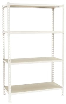 PROREGAL Schwerlastregal MID MULI | HxBxT 150x120x40cm | 4 Fachböden | Fachlast 200kg | Weiß | Lagerregal Kellerregal Werkstattregal