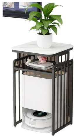 Cenz-888 Smart Sweeper Cabinet Wohnzimmer Kehrroboter Regal Organizer Trinkbrunnen Regal Fisch Tank Schrank Kaffee Tisch Regal Multifunktional Multifunktionales Lagerregal(Schwarz,50x40x85cm)