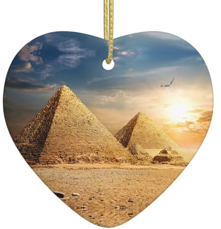 Piramide egiziana nel deserto di Natale in ceramica ciondolo amore decorazioni natalizie appeso albero decorazioni decorazioni casa