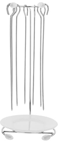 Cabilock Rastrelliera in Acciaio Antiruggine Per Kebab Accessori Barbecue Supporti Spiedini Cibo Staffe Kebab Porta Spiedini Alimenti Design Sicuro Calore Uniforme Pulizia Facile