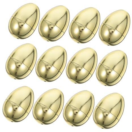 ifundom 12stücke Füllbare Ostereier Kunststoff Dekorative Goldene Eier Für Ostern Hängende Deko Für Festlichkeiten Und Ostereiersuche Bruchsicher Und Leicht