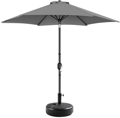 Yaheetech Parasol de Jardin 230cm/270cm/300cm avec Pied 22 KG, Inclinable Extérieur Cadre en Métal, Protection Solaire pour Jardin Terrasse Patio Piscine Balcon