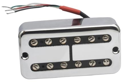 F Fityle E-Gitarren Bridge Pickup Stilvolle Humbucker Pickup Gitarren Zubehör Bridge Neck Teile Wired Pickups, Silber 50mm