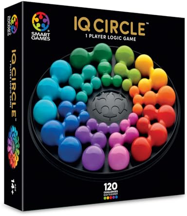 SmartGames IQ Deluxe Circle – Logic Puzzle Game with 120 Challenges, Deluxe Travel Case – Brain Teaser for Teens & Adults Ages 14+