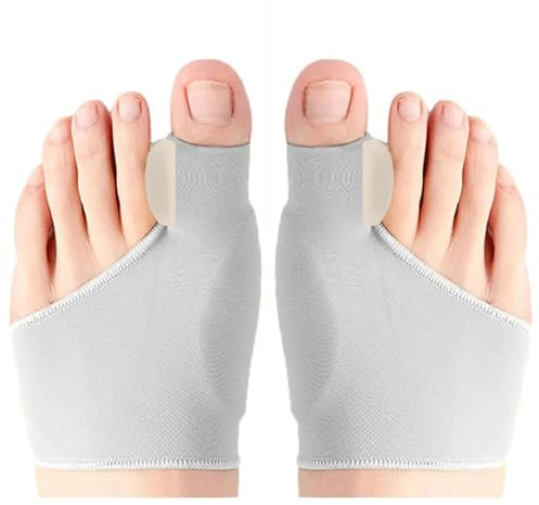 Zehenspreizer für Hallux Valgus, Ballenzeh-Korrektur, orthopädische Füße, Knochen, Daumen, Korrektur, Pediküre, Socke, Grau, 2 Stück