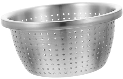 Angoily Colador de Acero Inoxidable Verduras y Frutas Multifunción con Diseño de Orificios de Drenaje Cuenco de Lavado Grueso y Resistente para Cocina Cesta de Drenaje para Alimentos y